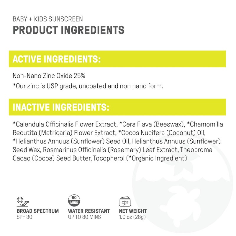 raw elements Baby & Kids SPF 30 Organic Sunscreen Stick, Non-Nano Zinc Oxide, Reef-Safe, Cruelty-Free, Gluten & Nut Free, Zero Waste Tube, Travel Sunblock 1.0 oz - Image 5